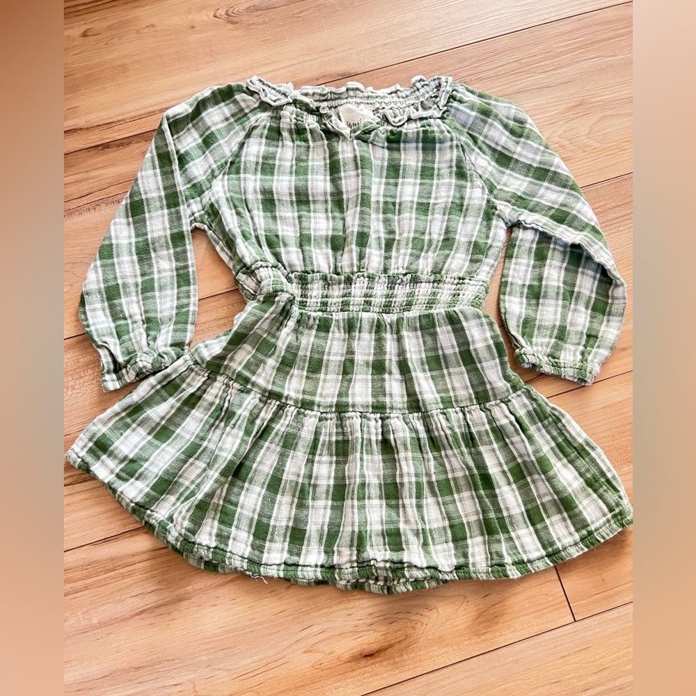 Vignette Girls Green Plaid Dress Size 3